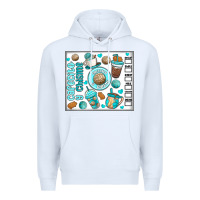 White cafecito y chisme Premium Hoodie - MaliasSmallBusiness
