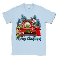 Dusty Blue merry christmas gnomes truck Classic Tee - FaDigitalArtStudio