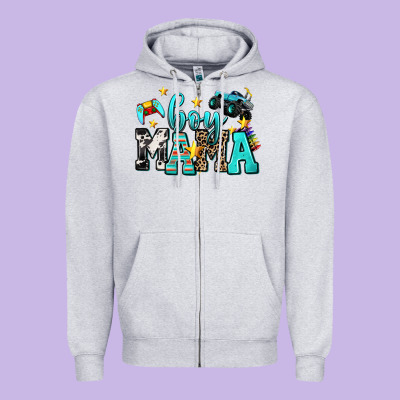 Boy Mama Zipper Hoodie Designed By Adodesignshop