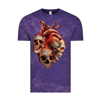 Cloud Purple Heart Skulls Vintage Tee - RanaPortraitStore