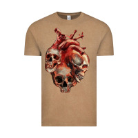 Vintage Coffee Heart Skulls Vintage Tee - RanaPortraitStore