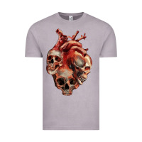 Vintage Zinc Heart Skulls Vintage Tee - RanaPortraitStore