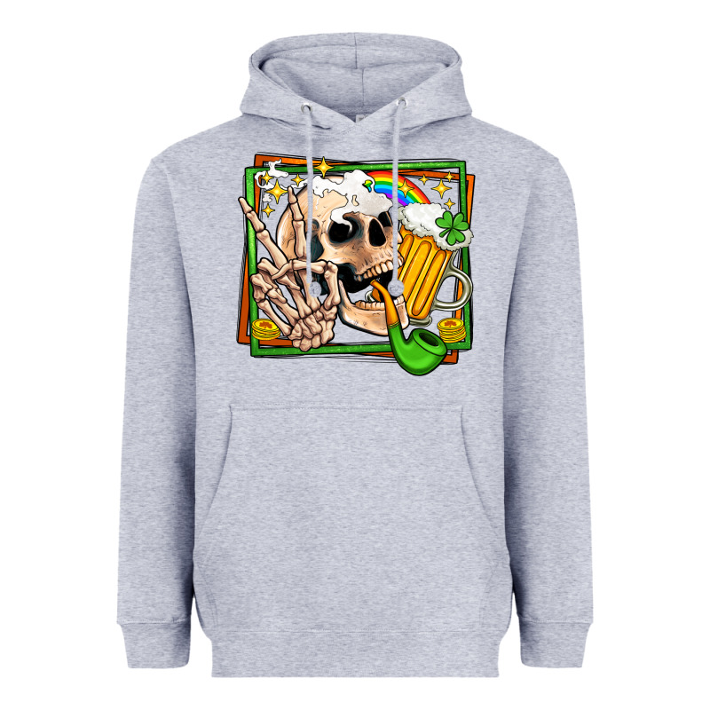 St Patricks Day Peace Skull Heavyweight Hoodie by Jasminsmagicworld | Teevron