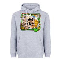 Heather Grey st patricks day peace skull Heavyweight Hoodie - Jasminsmagicworld