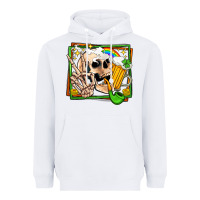 White st patricks day peace skull Heavyweight Hoodie - Jasminsmagicworld