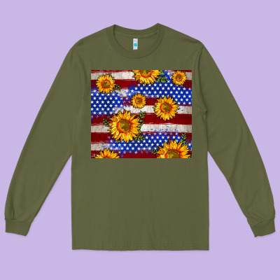 4th Of July Usa Flag Sunflower 20oz Tumbler Long Sleeve Tee Designed By Neo Western
