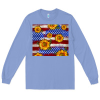 Colony Blue 4th of July USA flag sunflower 20oz tumbler Long Sleeve Tee - Neo Western