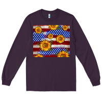 Plum 4th of July USA flag sunflower 20oz tumbler Long Sleeve Tee - Neo Western