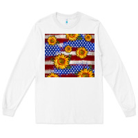 White 4th of July USA flag sunflower 20oz tumbler Long Sleeve Tee - Neo Western