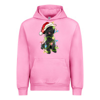 Fuchsia Pink christmas black poodles dog Urban Hoodie - LillyAllenDesigns