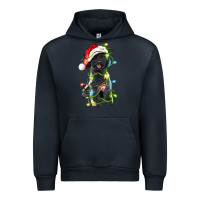 Navy christmas black poodles dog Urban Hoodie - LillyAllenDesigns