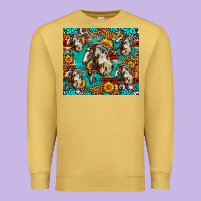 Mustang Horse Western Premium Sweatshirt Designed By Lillyallendesigns
