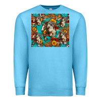 Ocean Blue mustang horse western Premium Sweatshirt - LillyAllenDesigns