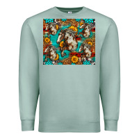 Seafoam mustang horse western Premium Sweatshirt - LillyAllenDesigns