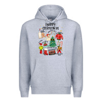 Heather Grey merry christmas Premium Hoodie - MaliasSmallBusiness