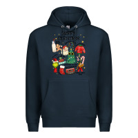 Navy merry christmas Premium Hoodie - MaliasSmallBusiness