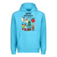 Ocean Blue merry christmas Premium Hoodie - MaliasSmallBusiness