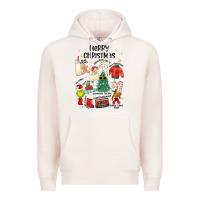 Pale Pink merry christmas Premium Hoodie - MaliasSmallBusiness