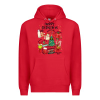 Red merry christmas Premium Hoodie - MaliasSmallBusiness