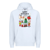 White merry christmas Premium Hoodie - MaliasSmallBusiness