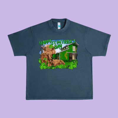 Happy St. Patrick's Day Cattle And Calfs Urban Heavy Tee Designed By Ranaportraitstore