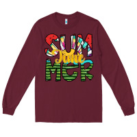 Burgundy summer time Long Sleeve Tee - SublimationCraftShop