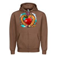 Chestnut teacher heart pen Zipper Hoodie - AdoDesignShop