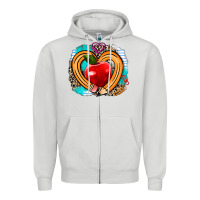 Dove Grey teacher heart pen Zipper Hoodie - AdoDesignShop