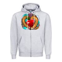 Heather Grey teacher heart pen Zipper Hoodie - AdoDesignShop