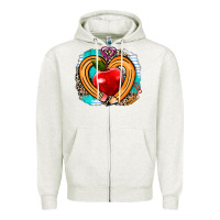 Oatmeal Heather teacher heart pen Zipper Hoodie - AdoDesignShop