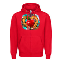Red teacher heart pen Zipper Hoodie - AdoDesignShop