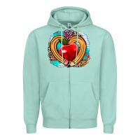 Seafoam teacher heart pen Zipper Hoodie - AdoDesignShop