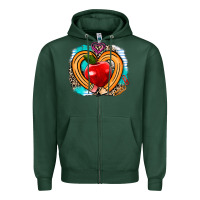 Sports Green teacher heart pen Zipper Hoodie - AdoDesignShop