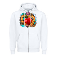White teacher heart pen Zipper Hoodie - AdoDesignShop