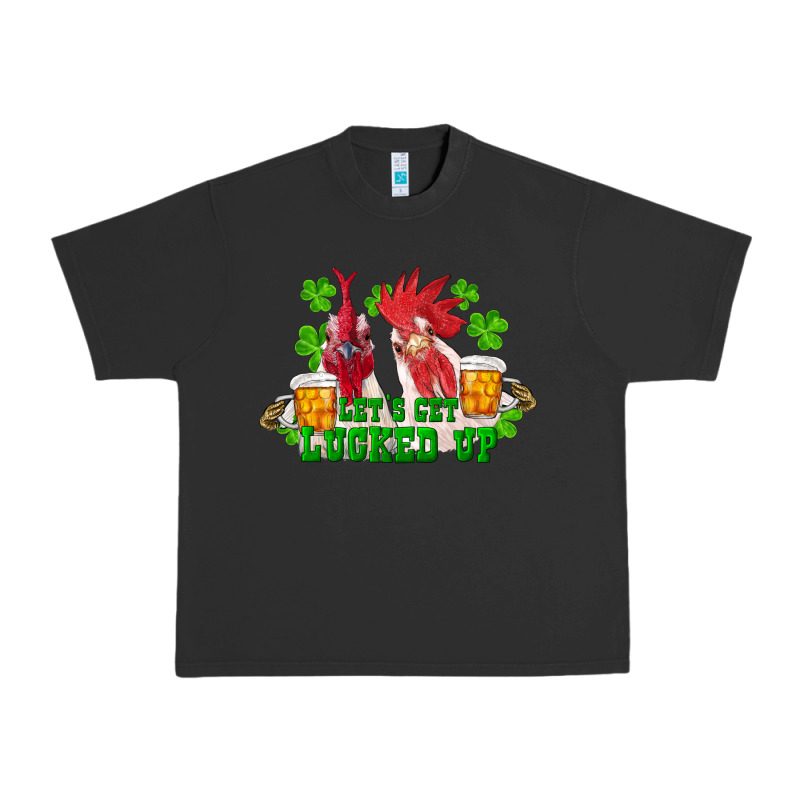 St. Patrick's Day Roosters Let's Get Lucked Up Urban Heavy Tee by RanaPortraitStore | Teevron