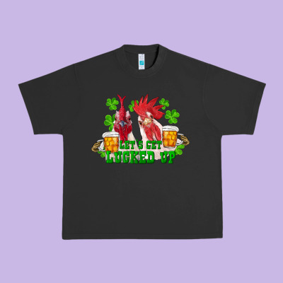 St. Patrick's Day Roosters Let's Get Lucked Up Urban Heavy Tee Designed By Ranaportraitstore