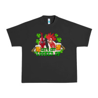Pigment Black st. patrick's day roosters let's get lucked up Urban Heavy Tee - RanaPortraitStore