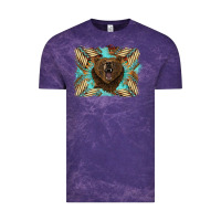 Cloud Purple bear native American background Vintage Tee - BarkalooDesign