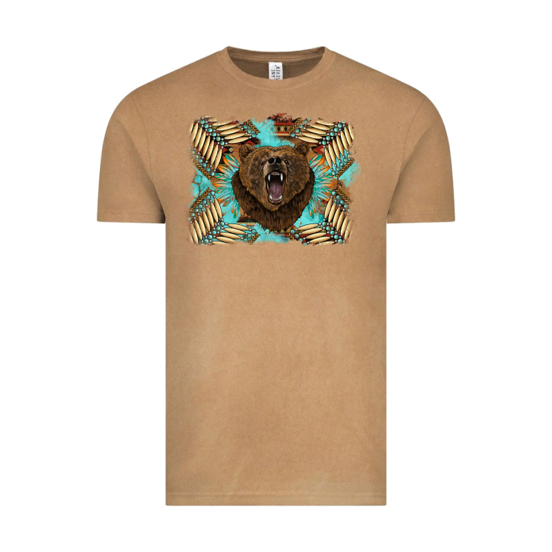 Bear Native American Background Vintage Tee by BarkalooDesign | Teevron