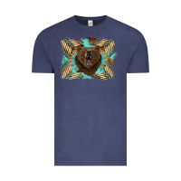 Vintage Denim bear native American background Vintage Tee - BarkalooDesign
