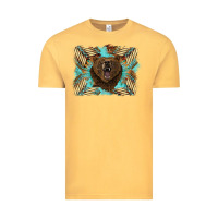 Vintage Mustard bear native American background Vintage Tee - BarkalooDesign