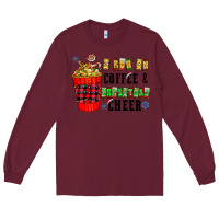 Burgundy I Run On Coffee & Christmas Cheer Long Sleeve Tee - CowhideDigitalArt