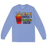 Colony Blue I Run On Coffee & Christmas Cheer Long Sleeve Tee - CowhideDigitalArt