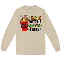 Mushroom I Run On Coffee & Christmas Cheer Long Sleeve Tee - CowhideDigitalArt