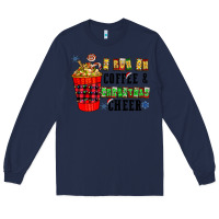 Navy I Run On Coffee & Christmas Cheer Long Sleeve Tee - CowhideDigitalArt