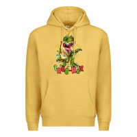 Antique Gold tree rex trex christmas dinosaur Premium Hoodie - MaliasSmallBusiness