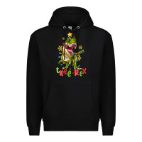 Black tree rex trex christmas dinosaur Premium Hoodie - MaliasSmallBusiness