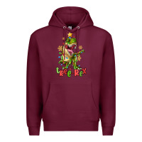 Burgundy tree rex trex christmas dinosaur Premium Hoodie - MaliasSmallBusiness
