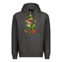 Charcoal Heather tree rex trex christmas dinosaur Premium Hoodie - MaliasSmallBusiness