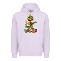 Lilac tree rex trex christmas dinosaur Premium Hoodie - MaliasSmallBusiness